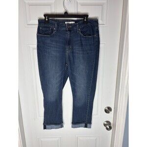 Signature by Levi Strauss Jeans Women 14 Blue Cotton Denim Capri Mid-Rise Faded